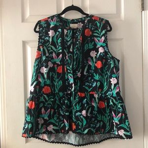 Kate spade Jardín Poplin Peplum top